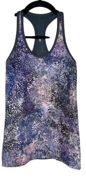 Ivivva by Lululemon Girls 12 Purple Gray Reversible Racerback Tank Top Galaxy